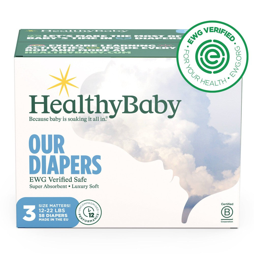 HealthyBaby Organic Cotton Enhanced Chlorine Free Disposable Diaper - Size 3 - 58ct (Please be advised that sets may be missing pieces or otherwise incomplete.)
